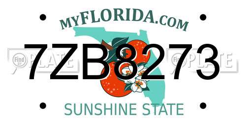 7ZB8273 Florida License Plate