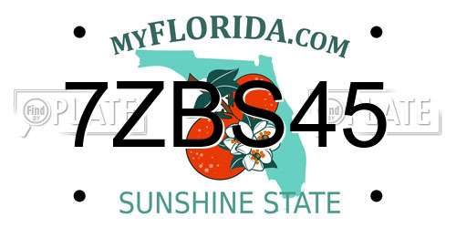 7ZBS45 Florida License Plate