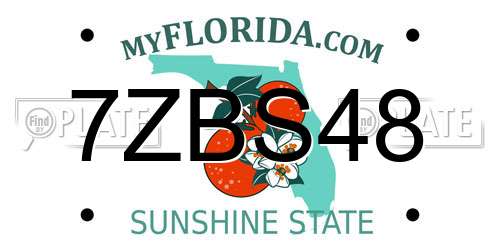 7ZBS48 Florida License Plate