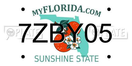 7ZBY05 Florida License Plate