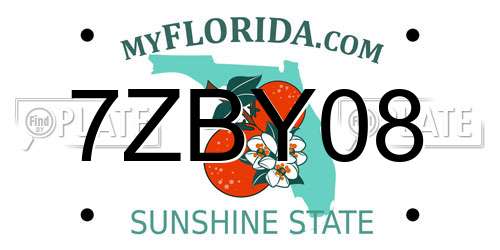 7ZBY08 Florida License Plate