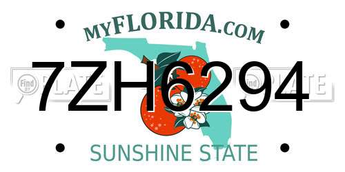 7ZH6294 Florida License Plate