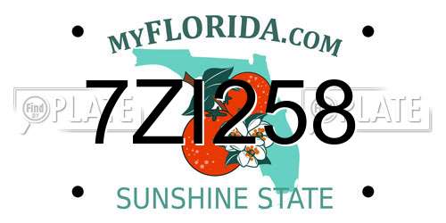 7ZI258 Florida License Plate