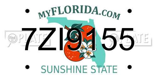 7ZI9155 Florida License Plate