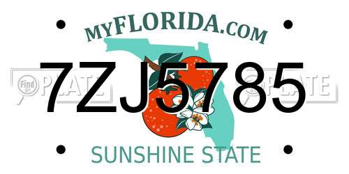 7ZJ5785 Florida License Plate