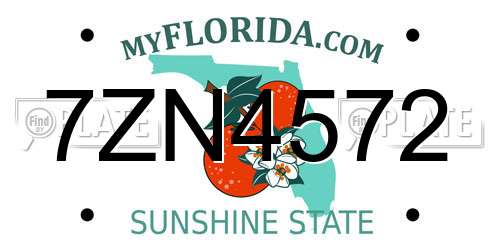 7ZN4572 Florida License Plate