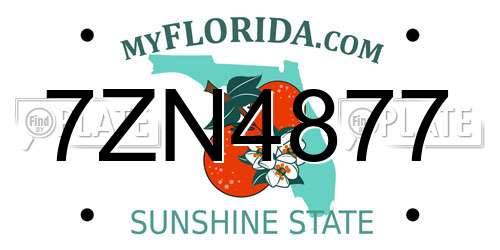 7ZN4877 Florida License Plate