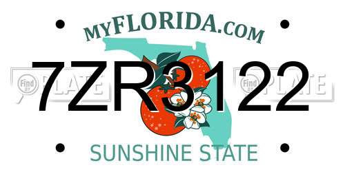 7ZR3122 Florida License Plate