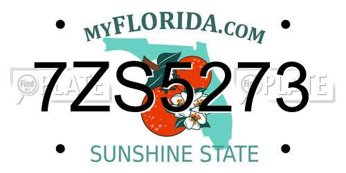7ZS5273 Florida License Plate