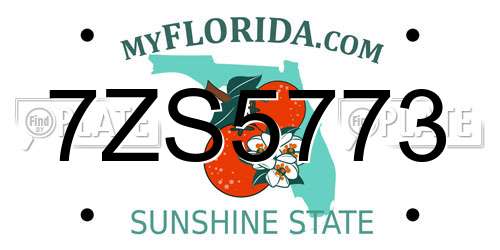 7ZS5773 Florida License Plate