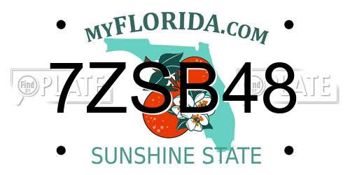 7ZSB48 Florida License Plate