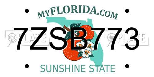 7ZSB773 Florida License Plate