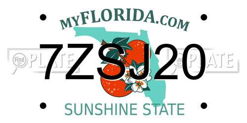7ZSJ20 Florida License Plate