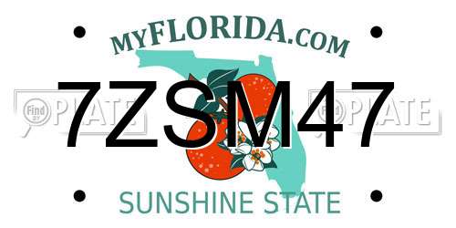 7ZSM47 Florida License Plate
