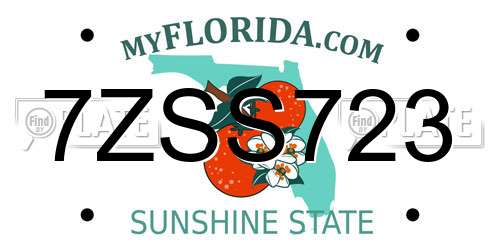 7ZSS723 Florida License Plate