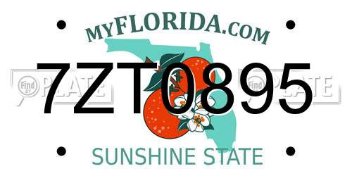 7ZT0895 Florida License Plate