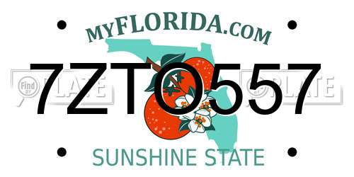 7ZTO557 Florida License Plate