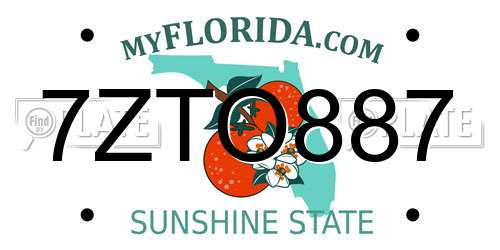 7ZTO887 Florida License Plate