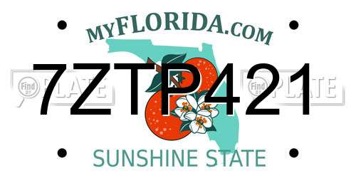 7ZTP421 Florida License Plate