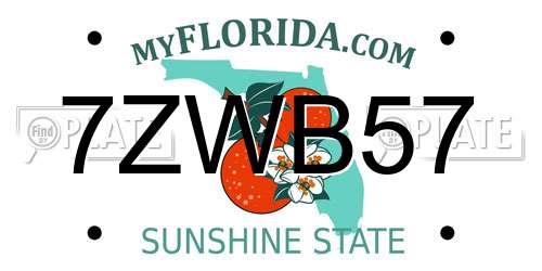 7ZWB57 Florida License Plate