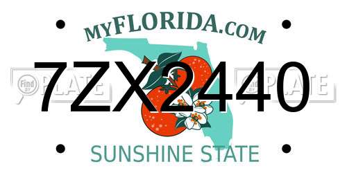 7ZX2440 Florida License Plate