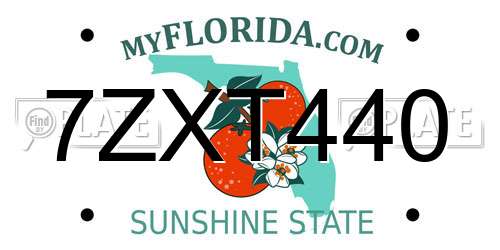 7ZXT440 Florida License Plate