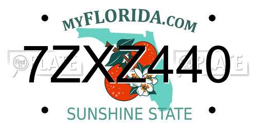 7ZXZ440 Florida License Plate