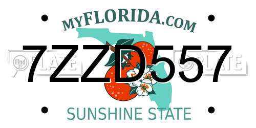 7ZZD557 Florida License Plate