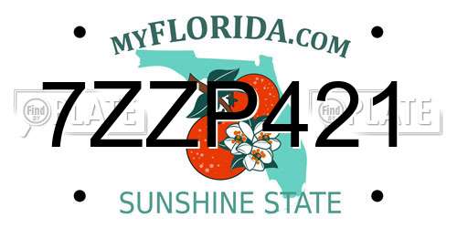 7ZZP421 Florida License Plate