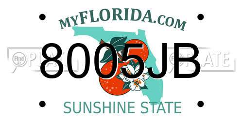 8005JB Florida License Plate