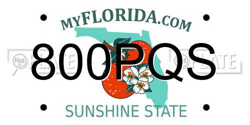 800PQS Florida License Plate