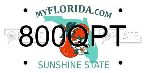 800QPT Florida License Plate