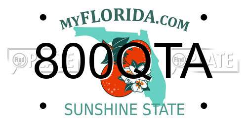 800QTA Florida License Plate