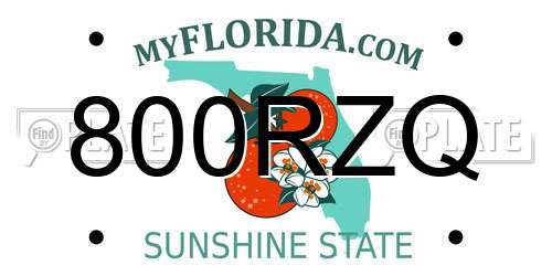 800RZQ Florida License Plate