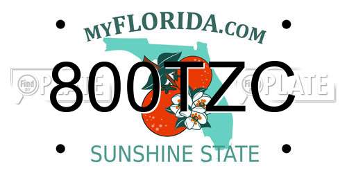 800TZC Florida License Plate