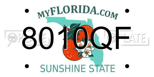 8010QF Florida License Plate