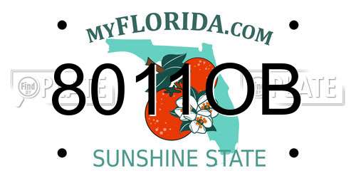 8011OB Florida License Plate