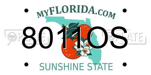 8011OS Florida License Plate