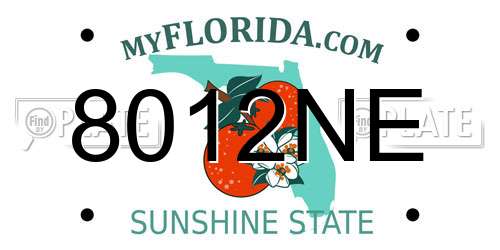 8012NE Florida License Plate