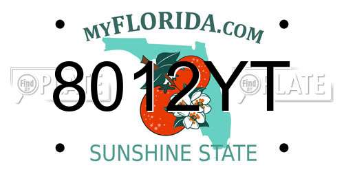 8012YT Florida License Plate