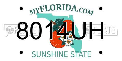 8014UH Florida License Plate