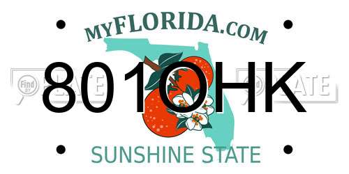 801OHK Florida License Plate