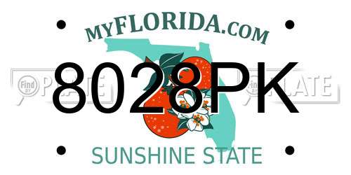 8028PK Florida License Plate