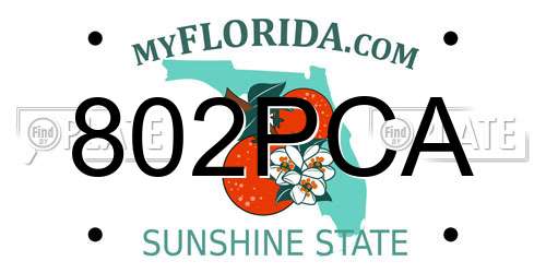 802PCA Florida License Plate