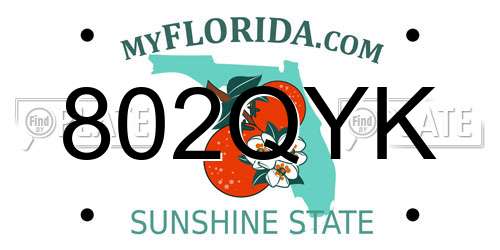 802QYK Florida License Plate