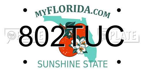 802TUC Florida License Plate