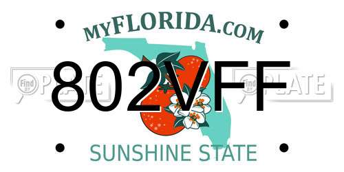 802VFF Florida License Plate