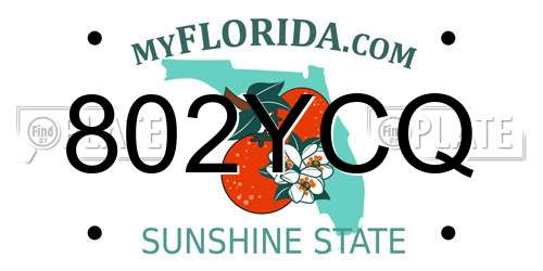 802YCQ Florida License Plate