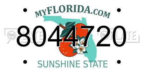 8044720 Florida License Plate