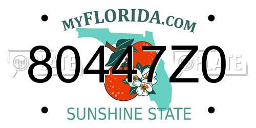 80447Z0 Florida License Plate